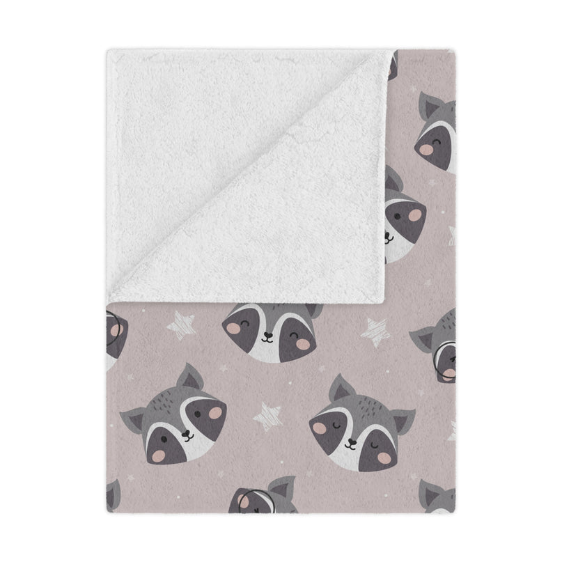 Cute Racoon Soft Minky Blanket