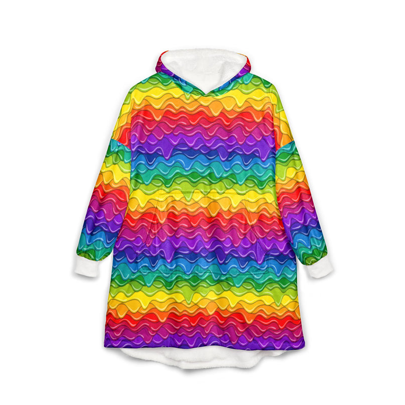 Rainbow Drips Wearable Blanket