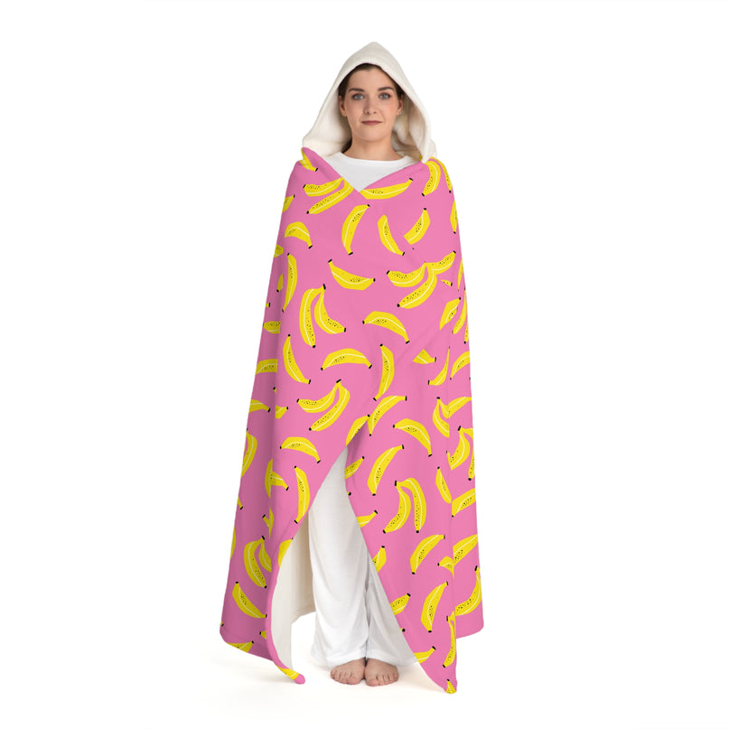 Bananas Hooded Sherpa Blanket - Snuggler