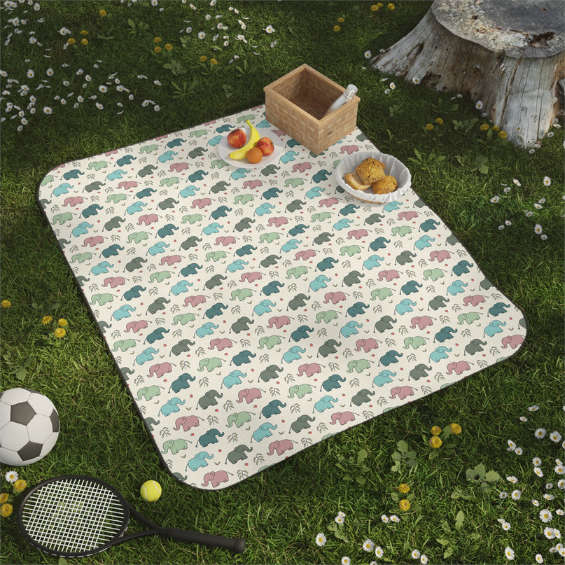Elephant Picnic Blanket With Strap