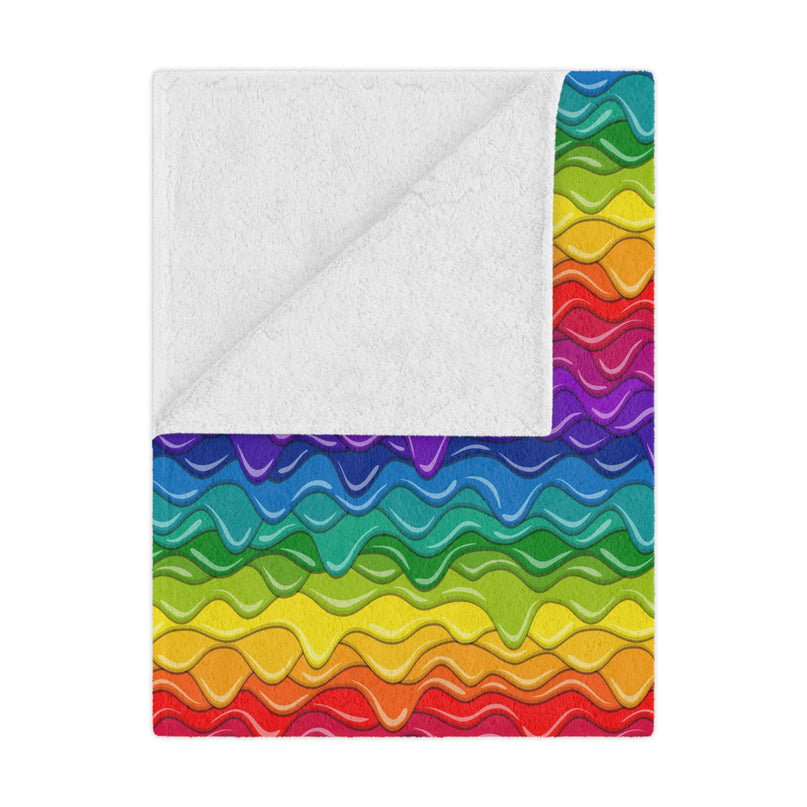 Dripping Rainbow Soft Minky Blanket