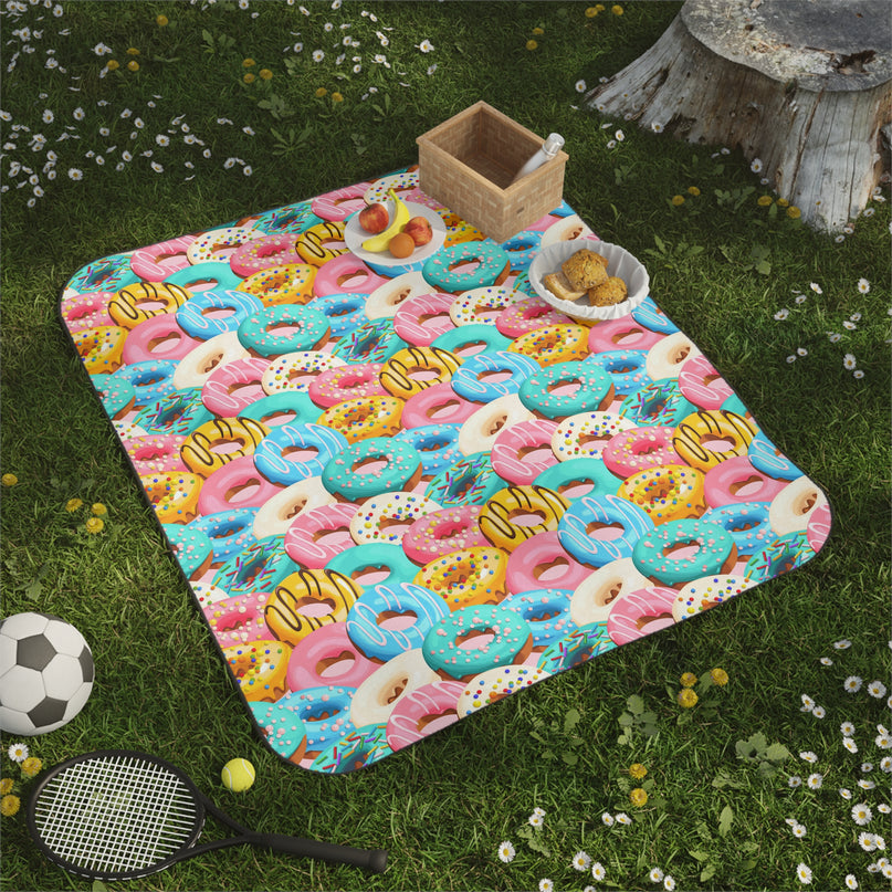 Sugar High Donuts Picnic Blanket with Strap