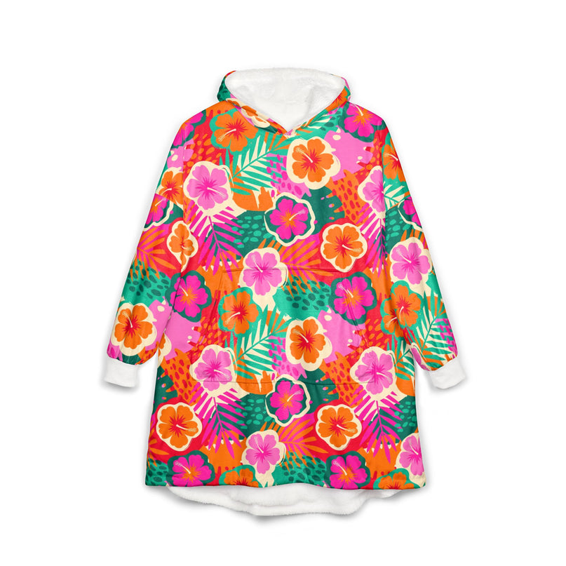 Flowers Wearable Blanket Hoodie
