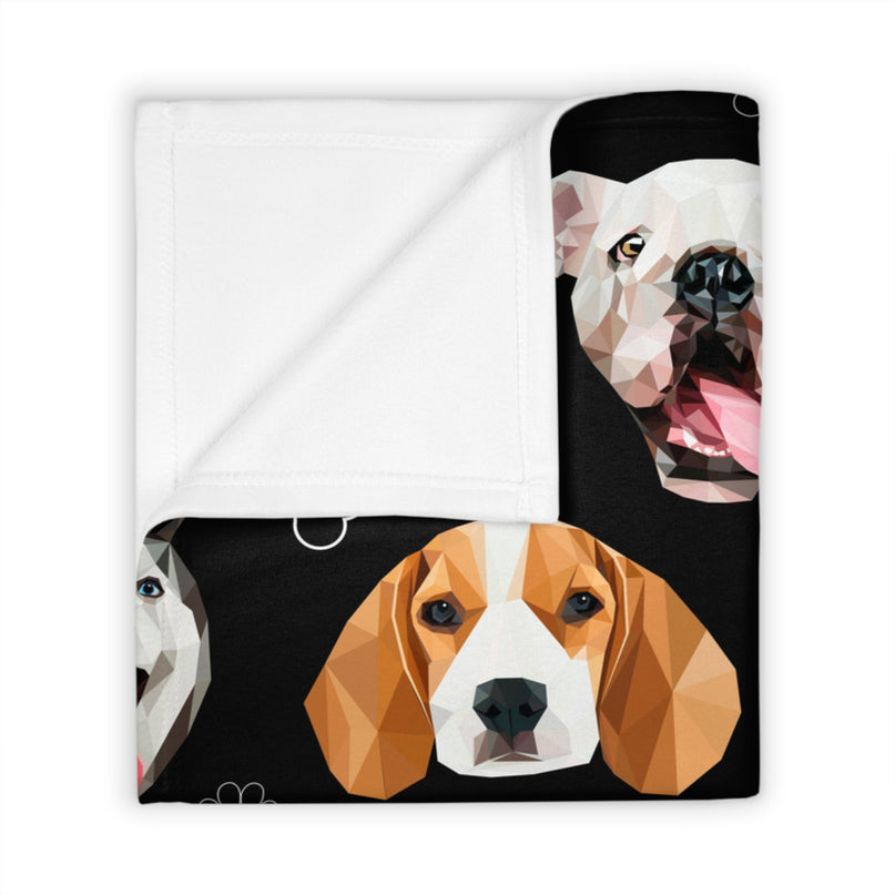 Dog Lover Puppy Print Throw Blanket