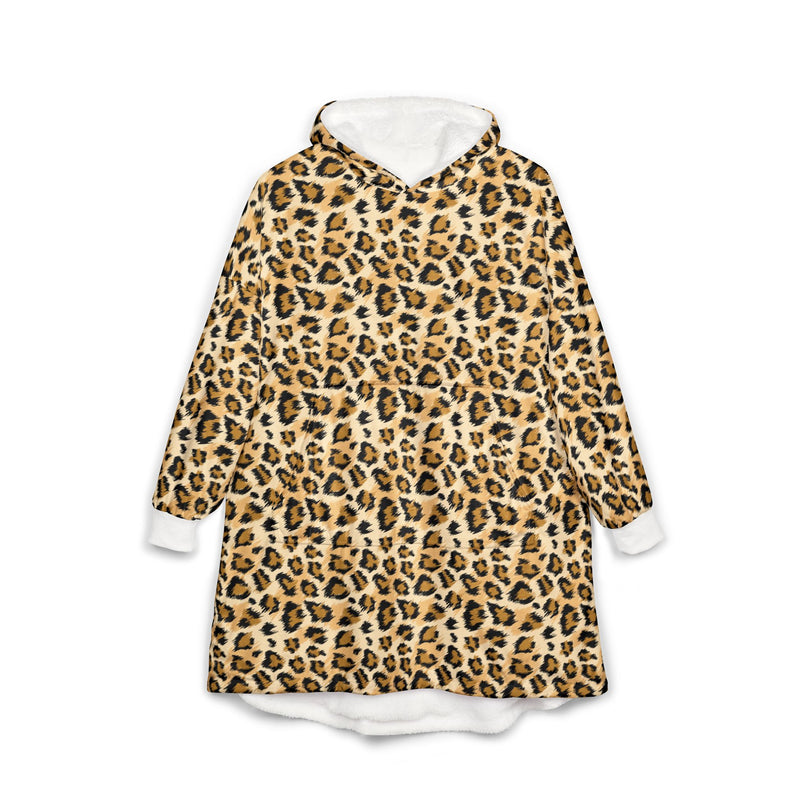 Classic Leopard Print Wearable Blanket Hoodie